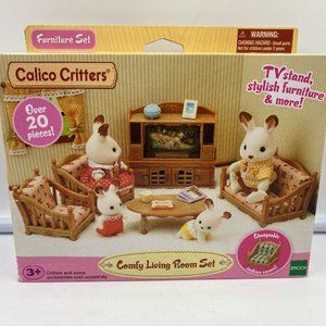 Calico Critters Comfy Living Room Set Furniture 20+ pcs Changeable Cushions